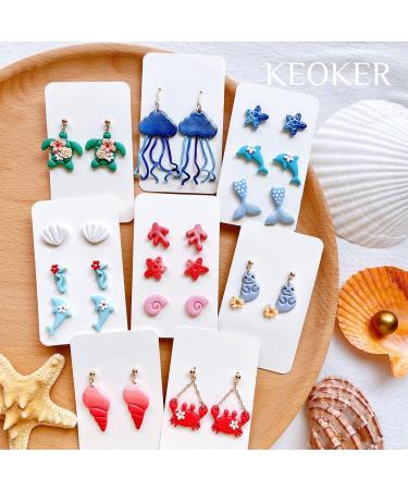 Ocean Polymer Clay Cutters - 12 Sea Life Shapes for Jewelry Making | Coastal Earring Cutters for DIY Polymer Clay Crafts - Buy Online on GoSupps.com