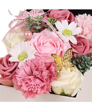 Buy Pink Soap Flowers in Gift Box - Decorative Bath Soap for Birthdays & Valentine's Day - Perfect Gift for Her Girls & Lovers - Buy Online on GoSupps.com
