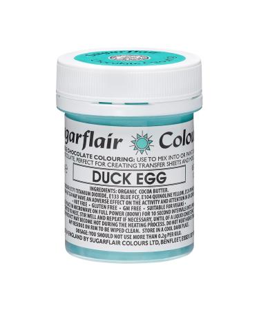 Sugarflair Duck Egg Chocolate Colouring - Coloured Cocoa Butter for Adding Colour to Chocolate or Painting Directly Onto Chocolate Transfer Sheets or Moulds - 35g