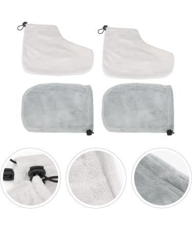 Beavorty 2 Pairs Gloves Wax Bath Foot Cover Paraffin Wax Booties Paraffin Treatments Cozies Hand and Foot Liners Wax Bath Mitts Disposable Foot Covers Paraffin Glove Short Boots Spa Grey - Buy Online on GoSupps.com