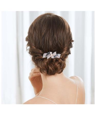 Cimenexe Vintage Crystal Wedding Hair Barrette Clips Glitter Floral Hair Clips Crystal Hair Clip Sparkly Rhinestone Barrette Hair Clip Bride Headwear Decorative Hair Accessories Bridal Hair Jewelry