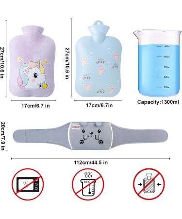 Buy Nifogo 1.3L Hot Water Bottle with Soft Waist Cover - Ideal for Neck Shoulder Back & Legs - Gray Green - International Shipping Available - Buy Online on GoSupps.com