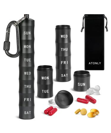 Moisture-Proof Stackable Pill Box Aluminium Alloy Pill Organiser Durable Pill Box 7 Day Week Pill Box Waterproof First Aid Pill Box Ideal for Travel/Outdoor Use Organiser