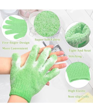 Keyri 10-Piece Exfoliating Peeling Gloves Set - Body & Face Massage Spa Shower Gloves in White Pink Purple Green Blue - Buy Online on GoSupps.com