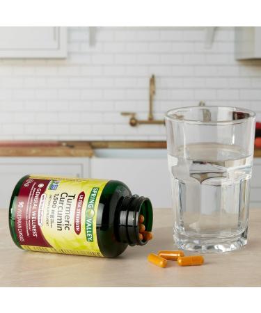 Spring Valley Turmeric Curcumin 1500mg Dietary Supplement with Luall Sticker - 90 Capsules - Buy Online on GoSupps.com