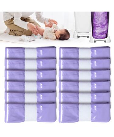 Refilling foil for diaper pail 12 pieces of diaper relief cassettes 4.5m diaper pail filler diaper pail filler foil smell-tight diapered sack compatible genius munchkin angelcare (violet) purple-12 12 pieces (1 Pack) - Buy Online on GoSupps.com