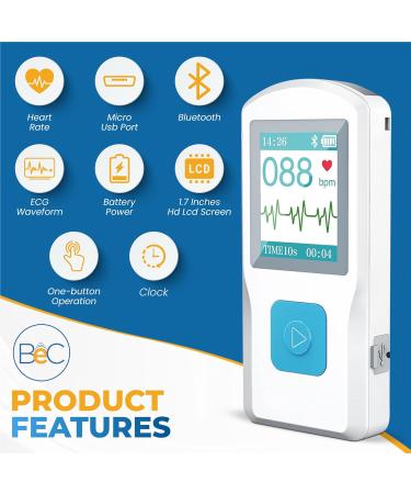 Portable ECG Monitor - Electrocardiograph Monitors in Less Than 30 Seconds no Need for a Smartphone All Measurements are Done on Device - Buy Online on GoSupps.com