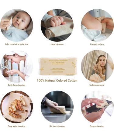 Nature Colored Cotton Dry Baby Wipe For Sensitive Skin - Cashmere Feel Wet and Dry Dual Use Perfect for Baby Adult Skin Care and other Daily Use (6 Packs 100Wipes/pack) 1 count (Pack of 6) - Buy Online on GoSupps.com