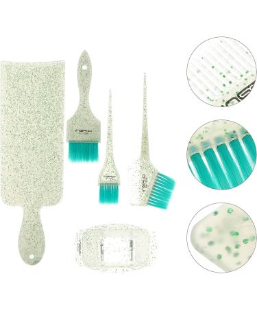 Lurrose 5pcs Tinting Brushes & Angled Boards Kit for DIY Hair Coloring - Salon Quality Highlighting Tools - Green Dyeing Plate 34X10.6X0.4cm - Buy Online on GoSupps.com