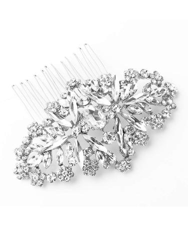 Wedding Hair Comb Glistening Wedding Hair Jewerly for Bride and Bridemaid Side Bridal Comb Silver Color
