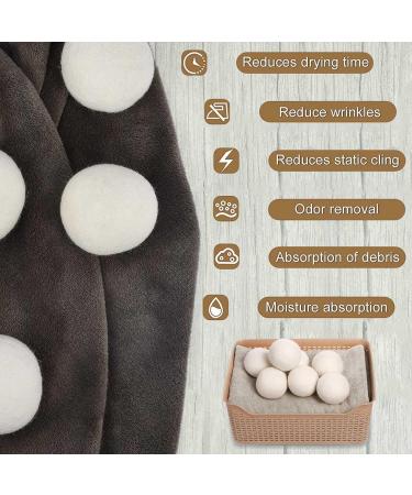 Wool Dryer Balls Handmade Natural 100% Wool Tumble Dryer Balls Shorten Drying Time Reusable Pack of 6 Sheep Pattern (White) - Buy Online on GoSupps.com