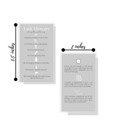 Lash Extension Aftercare Cards | 50 Pack | Double Sided | 3.5x2 inches | Gray & White Design | After Care Instructions for 2-3 Week Fillers - Buy Online on GoSupps.com