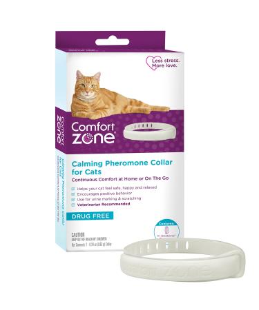 Comfort Zone 1 Pack Cat Calming Pheromone Collar for Cats | De-Stress Your Cat | Helps Cats Feel Safe, Happy, and Calm While Reducing Unwanted Behaviors
