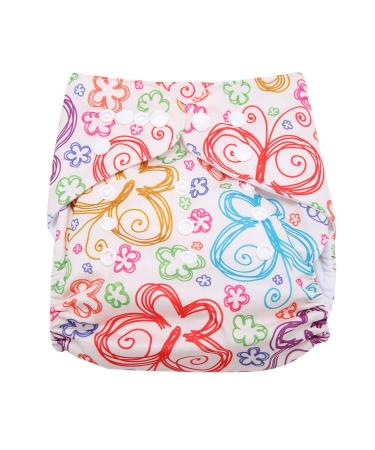 Calico Swim Diaper Baby Infant Snap Absorbent Washable Swimsuit Diaper Reusable Swim Nappy for Baby Toddlers Swimming Lessons One Size Fit All(A)