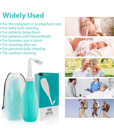 Waterpulse Peri Bottle for Perineal Care | Baby Travel Bath Kit | Upside Down Cleansing Bottle for Women & Bedridden Patients | Mint Green Cloth Diaper Sprayer - Buy Online on GoSupps.com