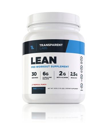 Transparent Labs Lean Pre-Workout  BCAA  Amino Acids  Keto Friendly  Energy Powder  Stamina  Muscular Strength & Endurance  Tropical Punch  30 Servings  30 Servings (Pack of 1) 30.0 Servings (Pack of 1)