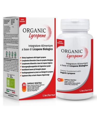 Organic Lycopene antioxidant food supplement with organically certified lycopene pack of 30 capsules