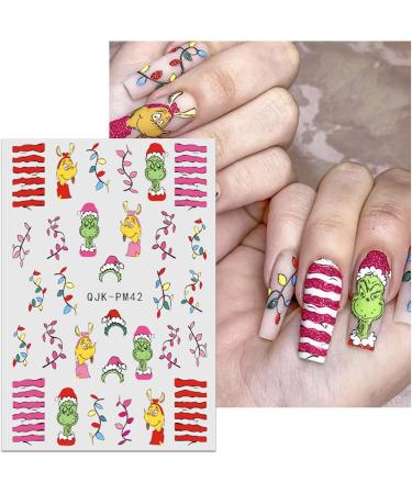 Christmas Nail Stickers 9 Sheets Self-Adhesive Nail Decal Pink Nail Art Decoration Design Supplies - Buy Online on GoSupps.com