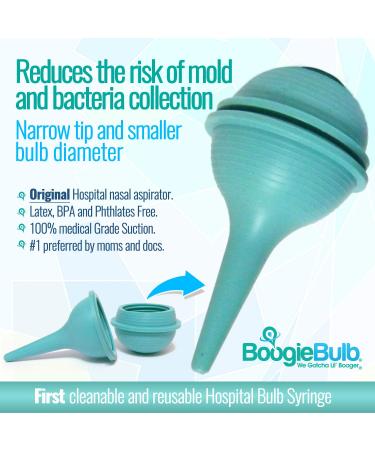 BoogieBulb Baby Nasal Aspirator | Reusable & Cleanable Nose Suction for Newborns & Preemies - Buy Online on GoSupps.com