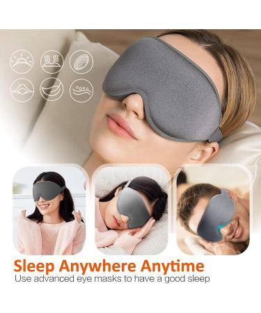 AUPHIL 3D Contoured Eye Mask for Sleeping - Blackout Blindfold for Men and Women - 100% Light Blocking - Soft Weighted Sleep Mask for Travel - Grey - Buy Online on GoSupps.com