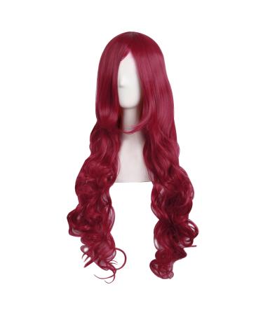 MapofBeauty 32 Long Dark Red Spiral Curly Cosplay Costume Wig - Perfect for Stylish Looks & Costumes - Buy Online on GoSupps.com
