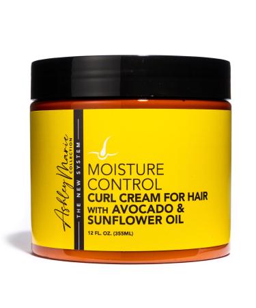 The Hair Diagram - Ashley Marie Moisture Control Curl Cream with Avocado & Sunflower Oil - Natural Ingredients - Anti Frizz Curly Hair Styling Cream - Color Safe - Paraben & Sulfate Free - 12oz