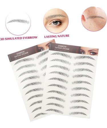 Baluue 24 Pcs Eyebrow Stickers Temporary Eyebrow Imitation Eyebrow 4d Temporary Eyebrows Soy Ink Black 7X1X0.1CMx2pcs Blackx2pcs - Buy Online on GoSupps.com