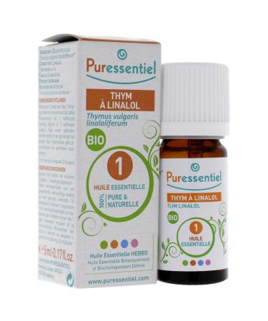 Puressentiel Organic Thyme Linalool Essential Oil - for Use in Essential Oil Diffusers - Relaxes and Reduces Physical and Mental Fatigue - Relieves Cold Cough and Nasal Congestion - 0.17 Oz Thyme Linalol 0.17 Ounce - Buy Online on GoSupps.com
