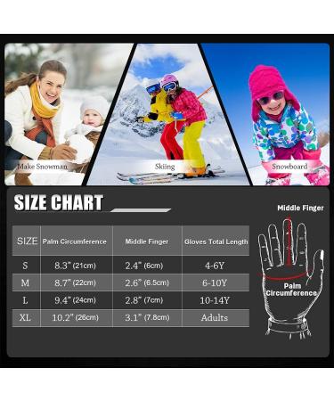 Xiaoohawang Children's Ski Gloves - Waterproof Windproof Non-Slip Reflective - Warm Mottling Design for Ages 4-6 (Pink/Red) - Buy Online on GoSupps.com