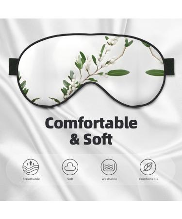 White Wild Green Twig Print Unisex Sleeping Eye Mask | Soft Light-Blocking Comfort for Better Sleep - Buy Online on GoSupps.com