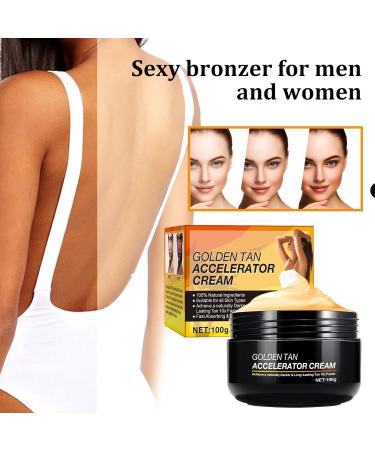 XdealCozyxc 100g Intensive Tanning Gel Tan Enhancer cream with Natural Ingredients Long-Lasting Rapid Shine Brown Tanning Butter for Sun-Beds & Outdoor Sun with glasses - Buy Online on GoSupps.com