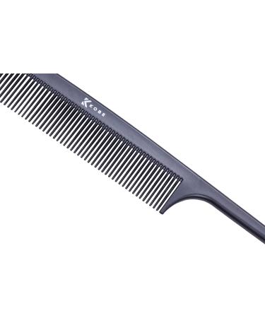 Kobe Professional Carbon Fibre Tail Comb - Fine Teeth, Lightweight, Shatter-Proof, Anti-Static - 227mm - Buy Online on GoSupps.com