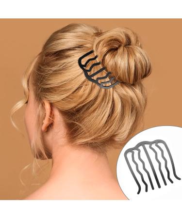 4 PCS Black Hair Fork Clip Combs Set - Vintage U-Shaped Messy Updo Bun Hair Pins for Women and Girls - Buy Online on GoSupps.com
