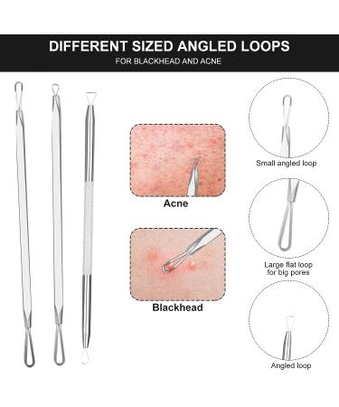 Fluco 8pcs Blackhead Remover Pimple Popper Tool Kit for Nose & Face - Stainless Steel Blemish & Whitehead Extractor Set - Buy Online on GoSupps.com