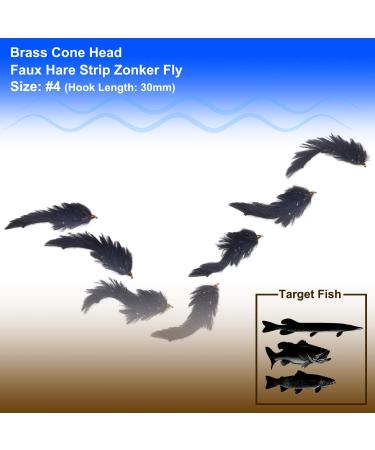 Wifreo 32pcs Conehead Zonker Streamers Fly Fishing Bunny Lures - Size 4 for Trout Bass Pike | Assorted Streamer Flies - Buy Online on GoSupps.com