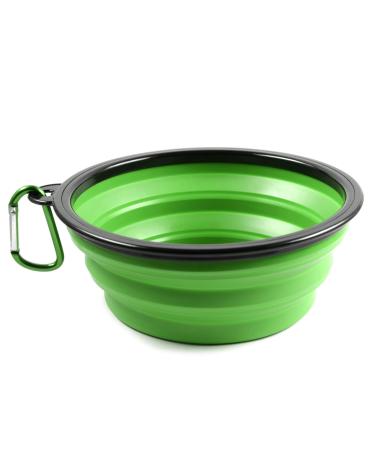 PhoneNatic Foldable Silicone Dog Bowl in Green Travel Bowl for Dogs and Cats with Carabiner - XL Green 1000 ml 60014771 Green XL