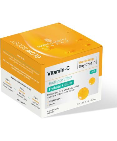 Skin Academy London Glow Boost Lightweight Hydrating & Brightening Day Cream with Vitamin C 50ml - Buy Online on GoSupps.com