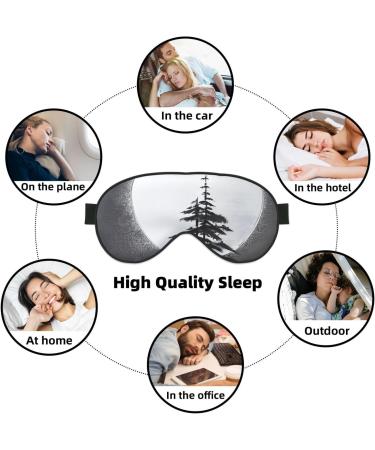 Moon Pine Tree Soft Eye Mask - Unisex Comfortable & Breathable Sleep Aid for Deep Rest - Black - Buy Online on GoSupps.com