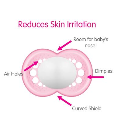 MAM Original Baby Pacifier Nipple Shape Helps Promote Healthy Oral Development Sterilizer Case 2 Pack 6-16 Months Pearl/Girl Pearl Girl - Buy Online on GoSupps.com