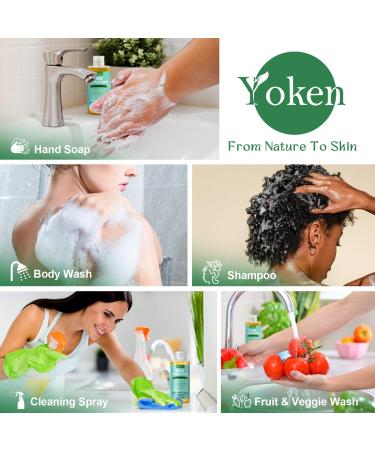 Yoken Pure Castile Liquid Soap EWG Verified Organic & Unscented (8 OZ) | Vegan Multi-Purpose Soap for Face Laundry Dishes Sensitive Skin Travel-Friendly 8 Fl Oz - Buy Online on GoSupps.com