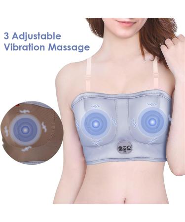 Breast Massage Bra - Electronic Vibration Chest Massager for Women's Health | Enhance Breast Care Device | Silver - Buy Online on GoSupps.com