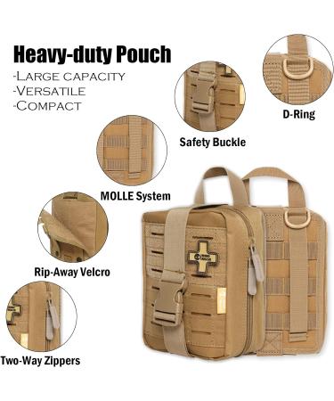 RHINO RESCUE IFAK Trauma First Aid Kit - Molle Medical Bag for Car Home & Travel PRO Khaki for Hiking & Emergency Preparedness - Buy Online on GoSupps.com
