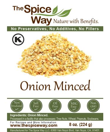 The Spice Way Minced Onion - 8 oz | Bulk Dehydrated Onion Flakes | Coarser than Powder or Granules - Buy Online on GoSupps.com