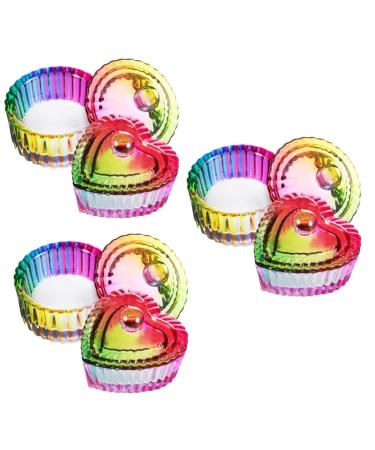 FOMIYES 6 Pcs Colorful Crystal Cup Liquid Storage Containers Glass Bowls Colored Glass Color Run Powder Nail Tips for Acrylic Nails Professional Petri Dish Glass Dappen Dish for Monomer