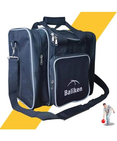 BALIKEN Single Bowling Ball Tote- Holds One Bowling Ball One Pair of Bowling Shoes Up to Mens 13 Shoes Black