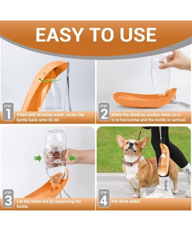 Namsan 550ml Dog Drinking Bottle - Portable Water Bottle for Dogs & Cats | Foldable Travel Bowl for Outdoor Activities - Orange - Buy Online on GoSupps.com