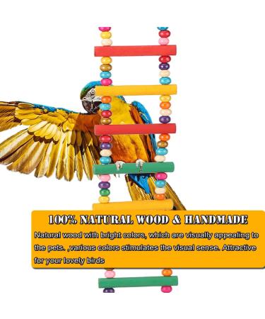 Pet Bird Parrot Toys: Ladders, Swing, Chewing Toys - Cage Accessories for Small Parakeets, Cockatiels, Conures, Macaws, Lovebirds, Finches - 18 Ladders, 44 inches - Buy Online on GoSupps.com