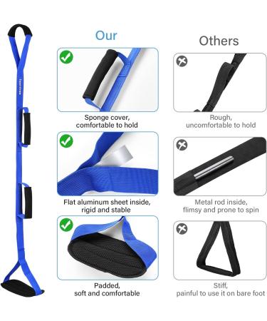 39 Inch Leg Lifter Strap with Padded Handgrips - Hip & Knee Replacement Recovery Kit - Mobility Aid Tool for Bed, Car, Wheelchair - Blue - Buy Online on GoSupps.com