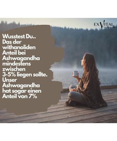 Exvital Premium Bio Ashwagandha | 180 Vegan Capsules | 600 mg Each | Ayurvedic Quality No Additives - Buy Online on GoSupps.com