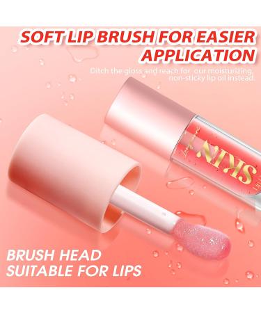 2 Pack Big Brush Head Lip Gloss - Hydrating Fruit Flavored Plumping Lip Oil Set in Raspberry & Strawberry - Non-Sticky Moisturizing Texture - Buy Online on GoSupps.com